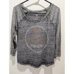 Lucky Brand Shirt Burnout Heathered Gray Guinness Small T-shirt Retro Grunge Top